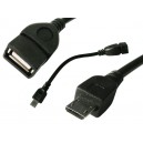 PRZEJŚCIE gn. USB A / wt.USB micro kab. 15cm OTG