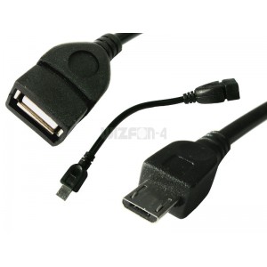 PRZEJSC.gn. USB A / wt.USB micro kab. 8cm OTG