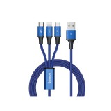 KABEL USB wtyk A /  3w1,  USB typ- C,  Lightning, micro,  3,5A 1.2m