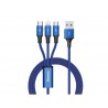 KABEL USB wtyk A /  3w1,  USB typ- C,  Lightning, micro,  3,5A 1.2m